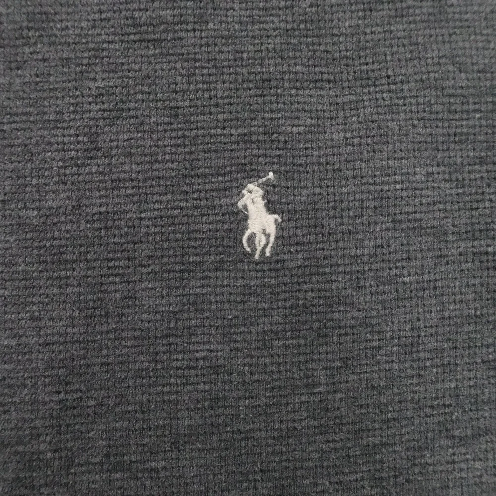Polo Ralph Lauren Thermal Shirt Mens 2XL Gray Long Sleeve Waffle Knit Crew Neck